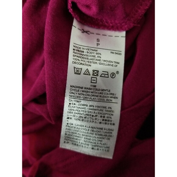 Banana Republic Raspberry Blouse Pleated Front Tunic Shirt Sz Small - Picture 6 of 6